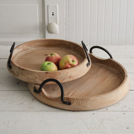 Wood Tray Set with Handles | Home Gifts | Rustic Wood Serving Trays - Design Club Home