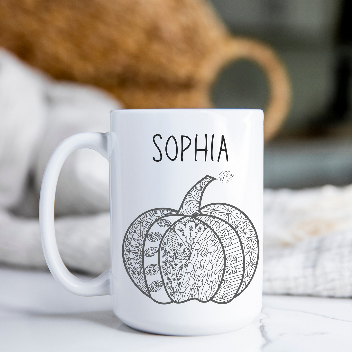 Sophia Personalized Custom Name Pumpkin Coffee Mug