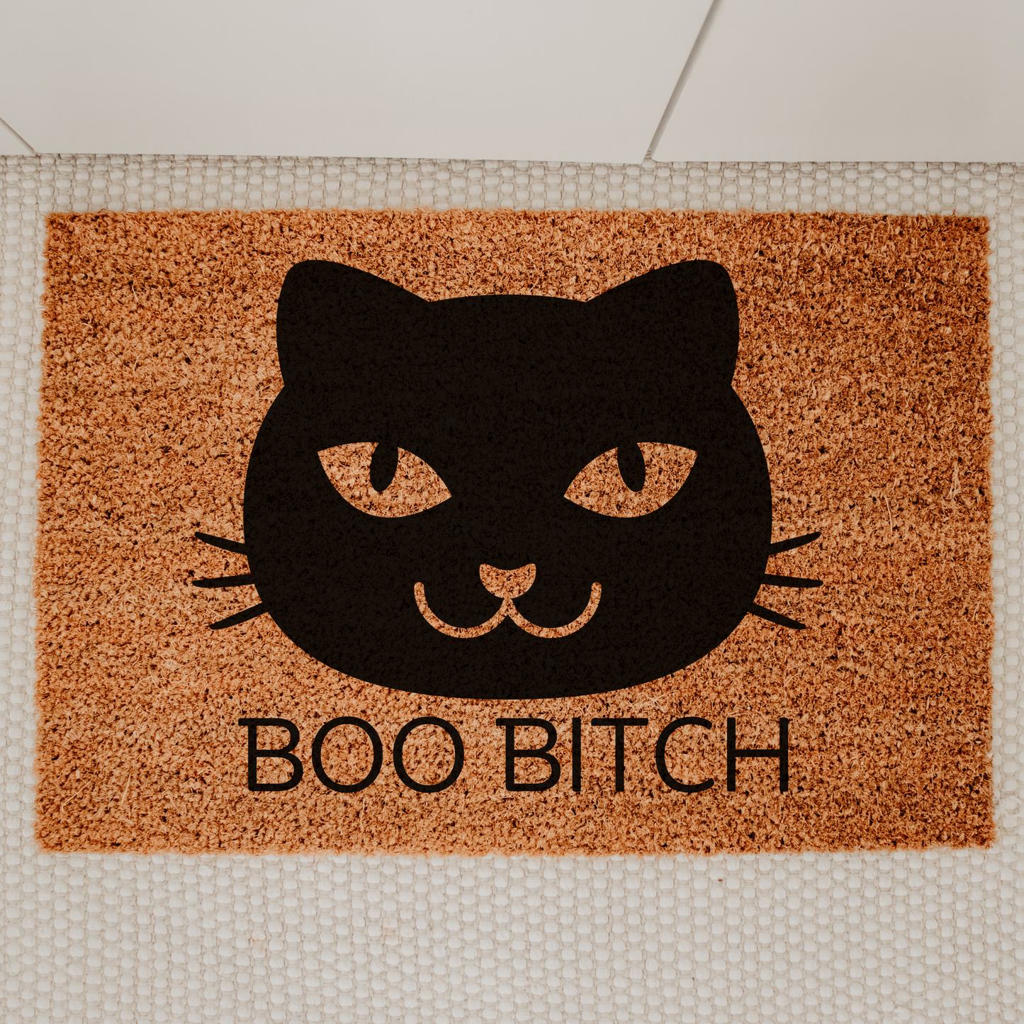 Halloween Doormat Funny Black Cat Welcome Door Mat