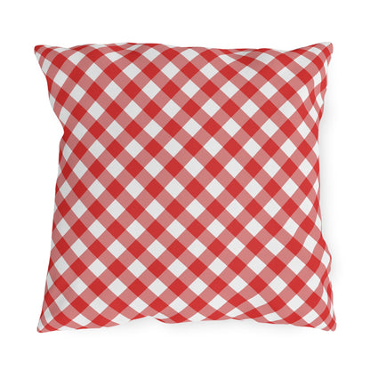 Red Plaid Indoor/Outdoor Pillow Reversible Pillow