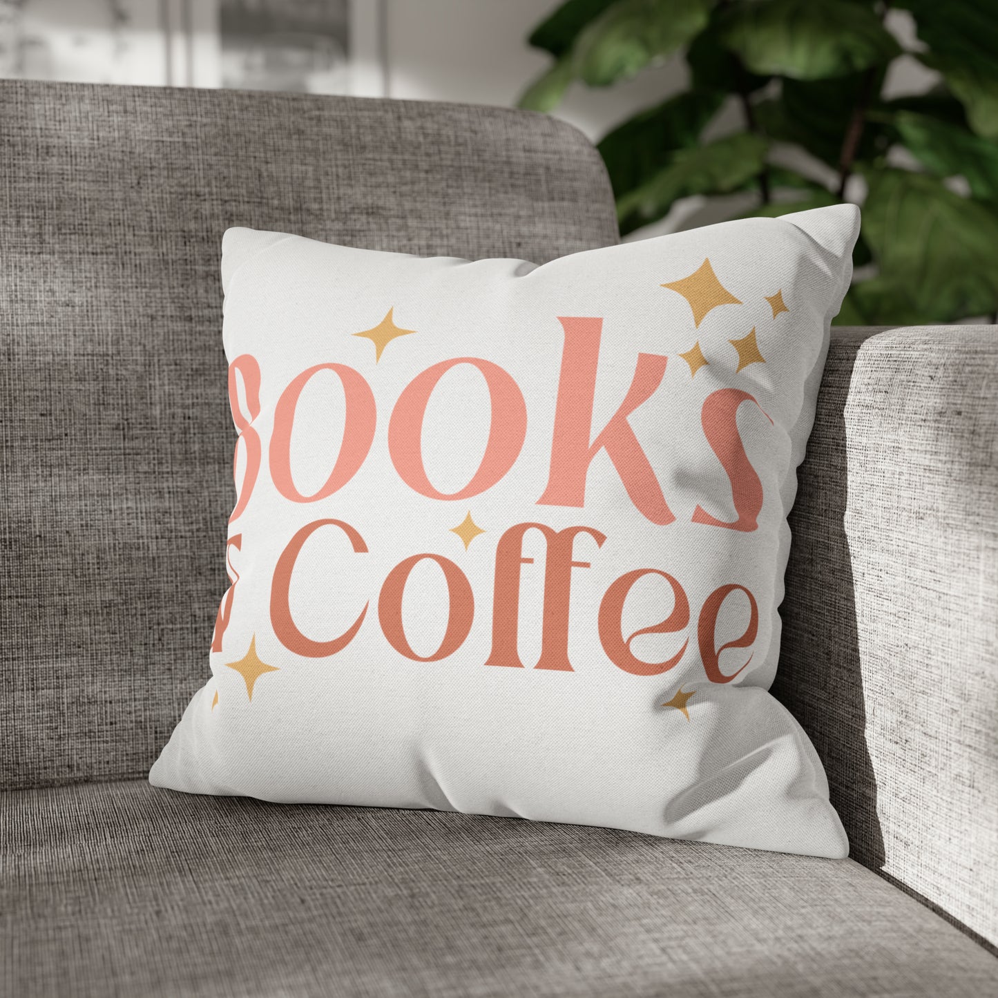 Coffee Book Pillow Cover Book Lovers Home Decoration Housewarming Gift Bed Accent Pillow