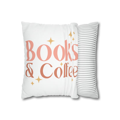 Coffee Book Pillow Cover Book Lovers Home Decoration Housewarming Gift Bed Accent Pillow