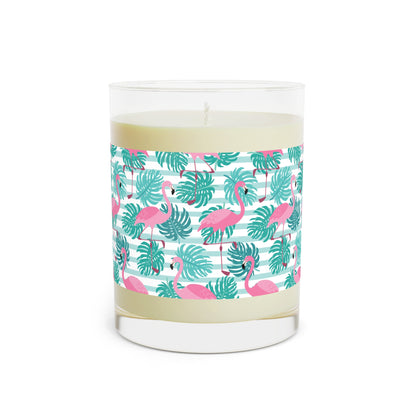 Tropical Flamingo Palm Leaf Scented Soy Aromatherapy Candle