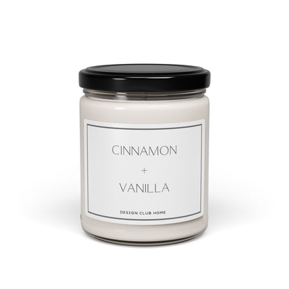 Cinnamon Vanilla Scented Candle Modern Minimalist Home Decor Soy Wax Blend Candle Gift