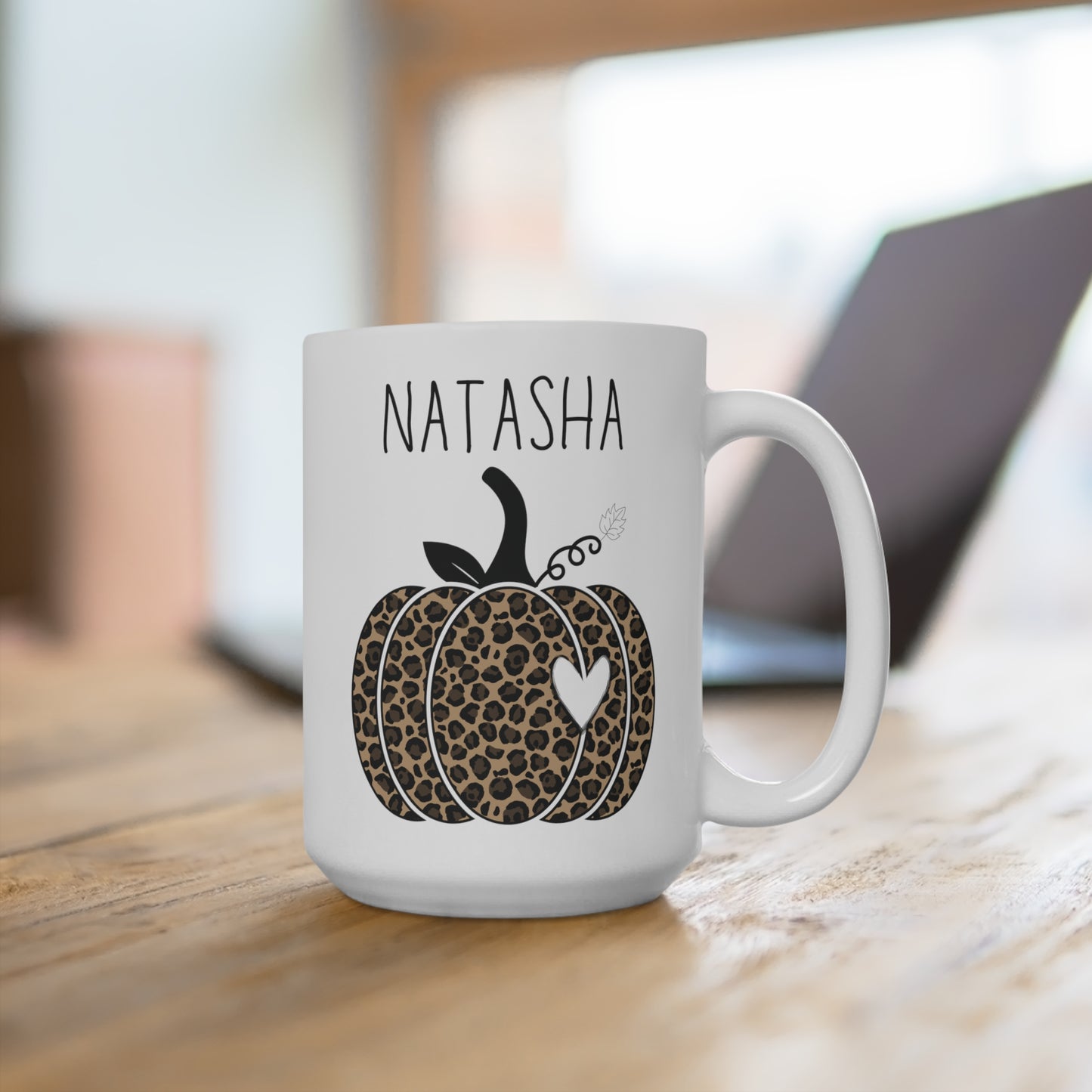Natasha Personalized Custom Name Pumpkin Coffee Mug