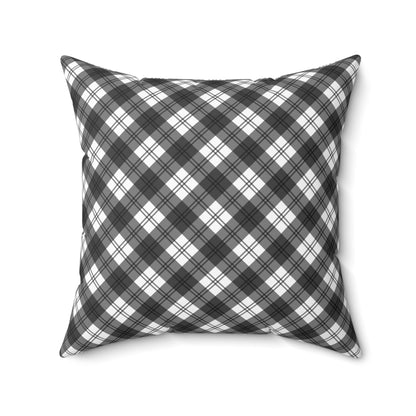 Plaid Pillow Black and White Farmhouse Layering Rustic Pillow with Insert