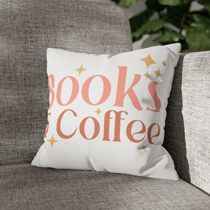 Coffee Book Pillow Cover Book Lovers Home Decoration Housewarming Gift Bed Accent Pillow