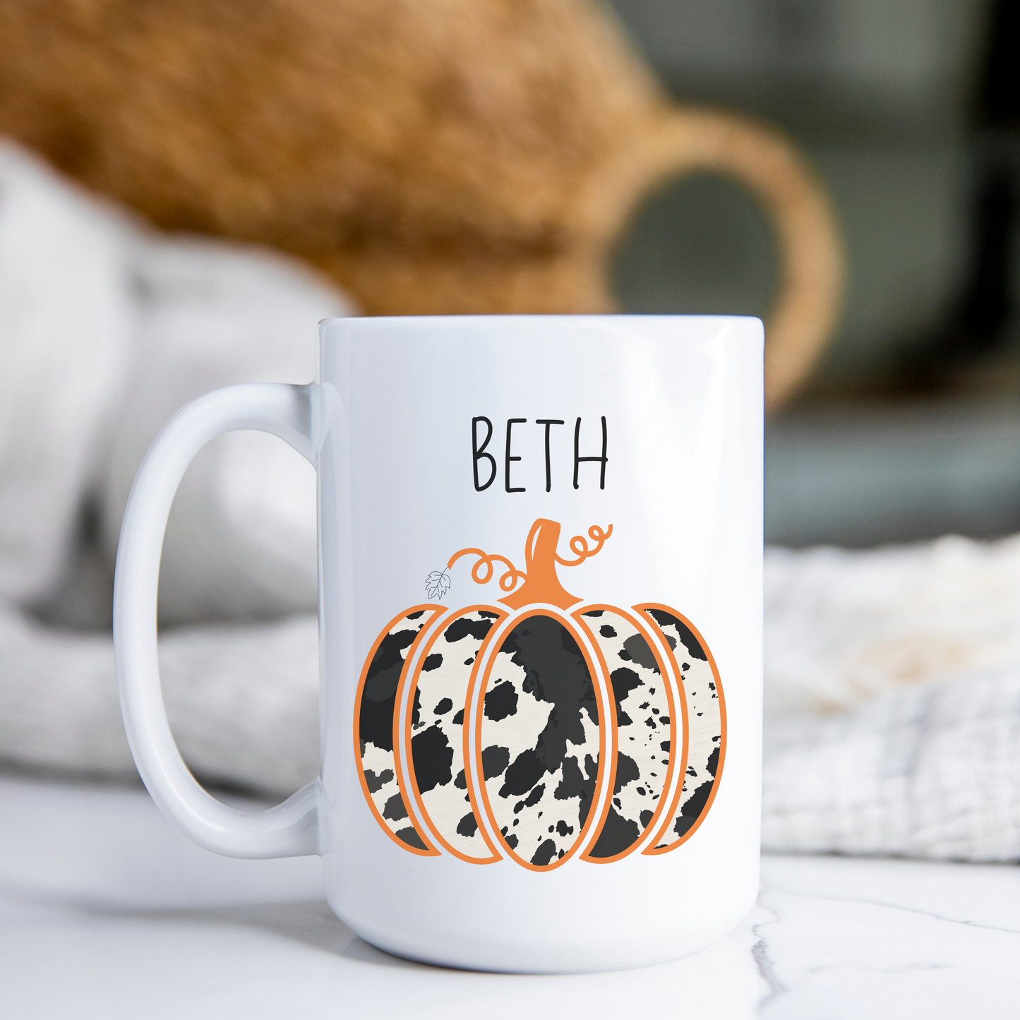 Beth Personalized Custom Name Pumpkin Coffee Mug