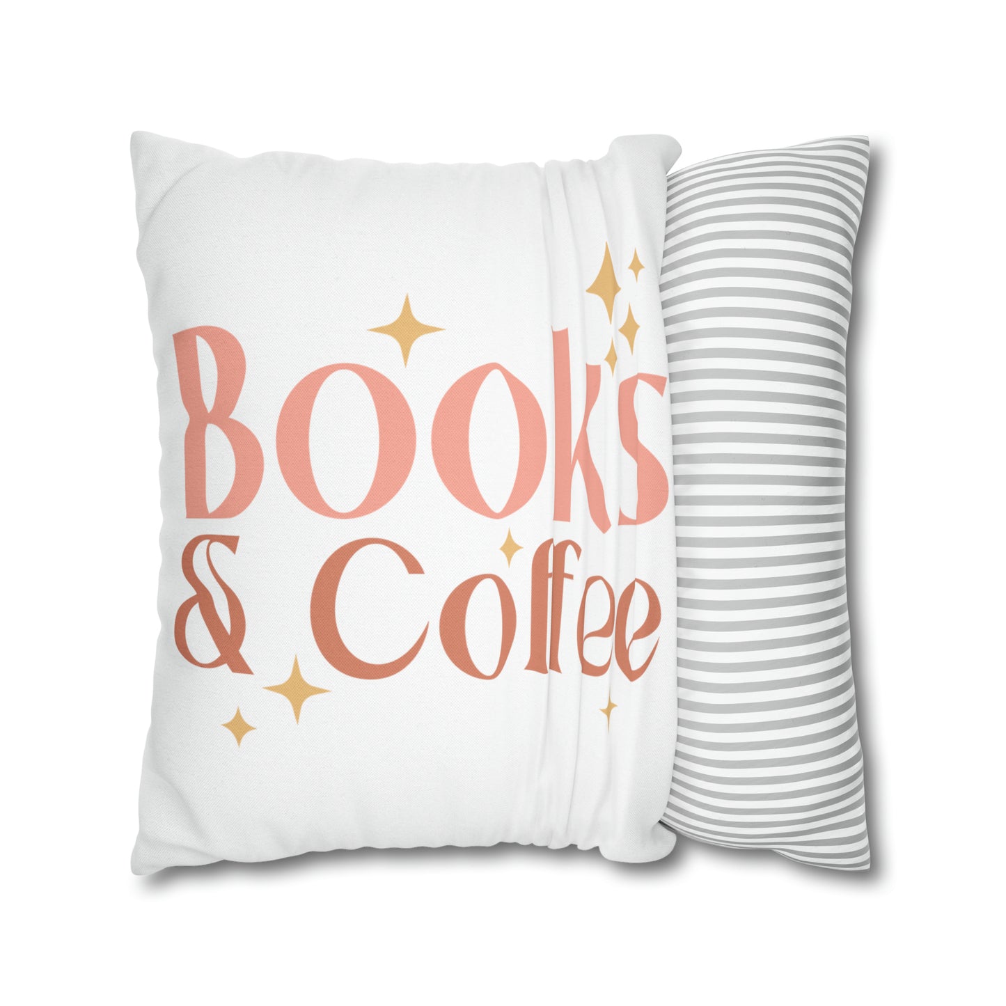 Coffee Book Pillow Cover Book Lovers Home Decoration Housewarming Gift Bed Accent Pillow