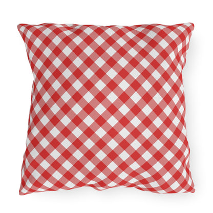 Red Plaid Indoor/Outdoor Pillow Reversible Pillow