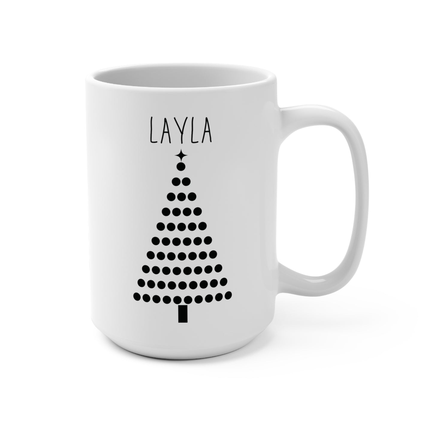 Layla Personalized Custom Christmas Tree Coffee Mug