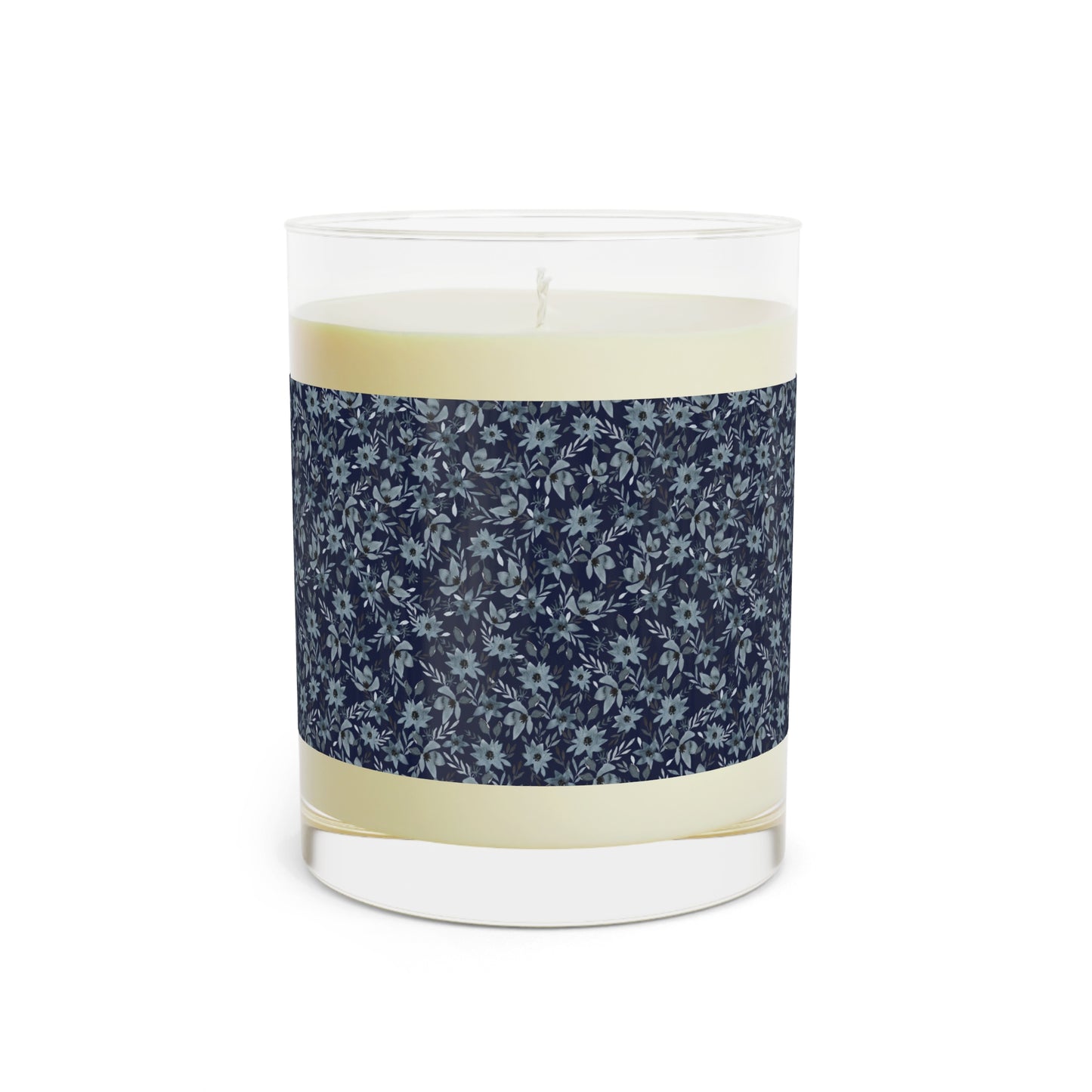 Scented Soy Candle Blue and White Cozy Coastal Candle - Scented Candle - Full Glass, 11oz