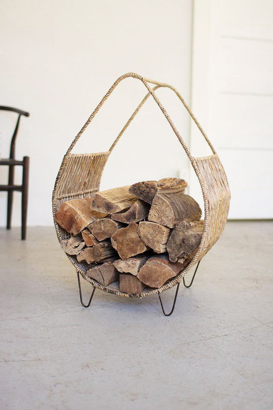 firewood holder for home decoration - log holder - fireplace decor - Design Club Home