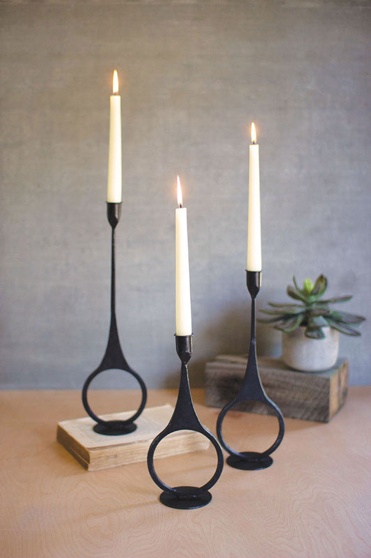 Minimalist Black Candleholder  Set of 3