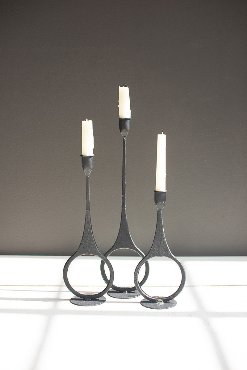 Minimalist Black Candleholder  Set of 3