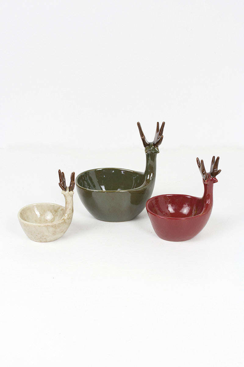 Deer Bowl Set Christmas Decor | Holiday Gifts | Housewarming Gift - Design Club Home