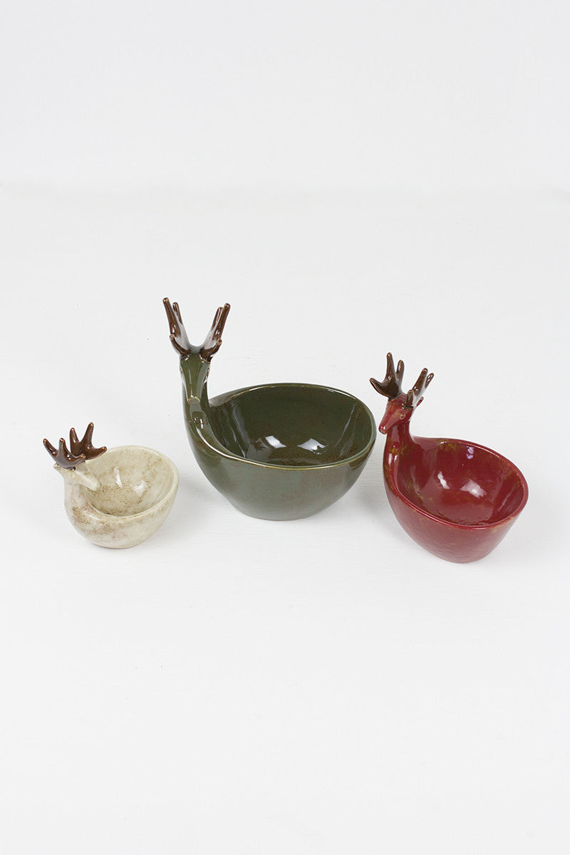 Deer Bowl Set Christmas Decor | Holiday Gifts | Housewarming Gift - Design Club Home