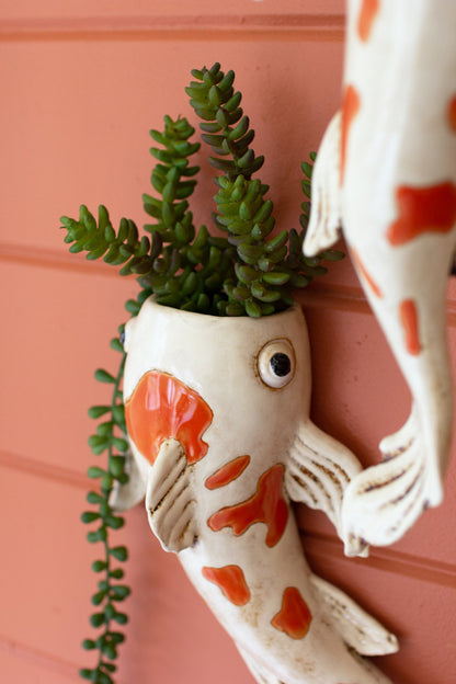 ceramic koi fish wall planter| wall decor |home gifts | gardener gifts - Design Club Home