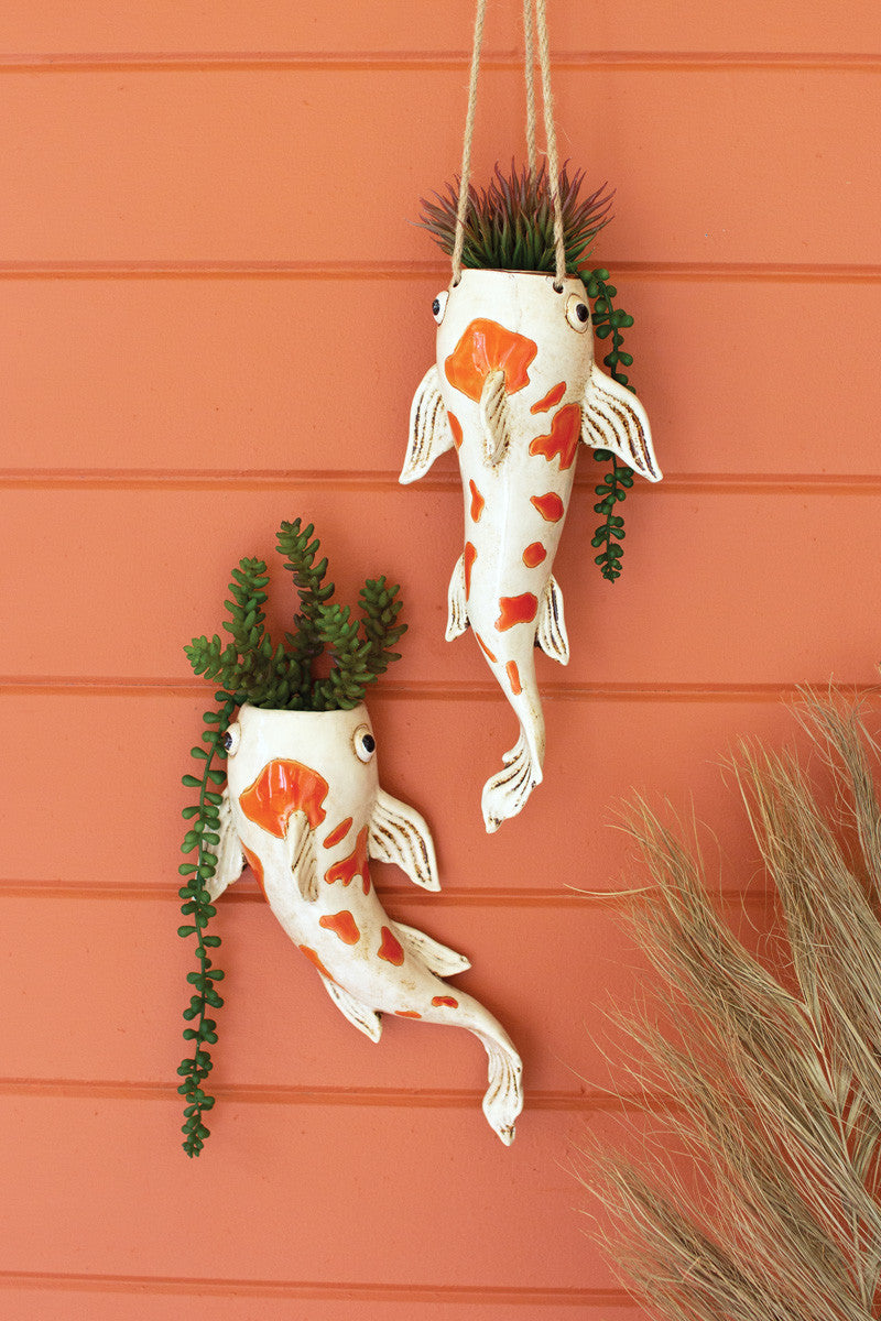 ceramic koi fish wall planter| wall decor |home gifts | gardener gifts - Design Club Home