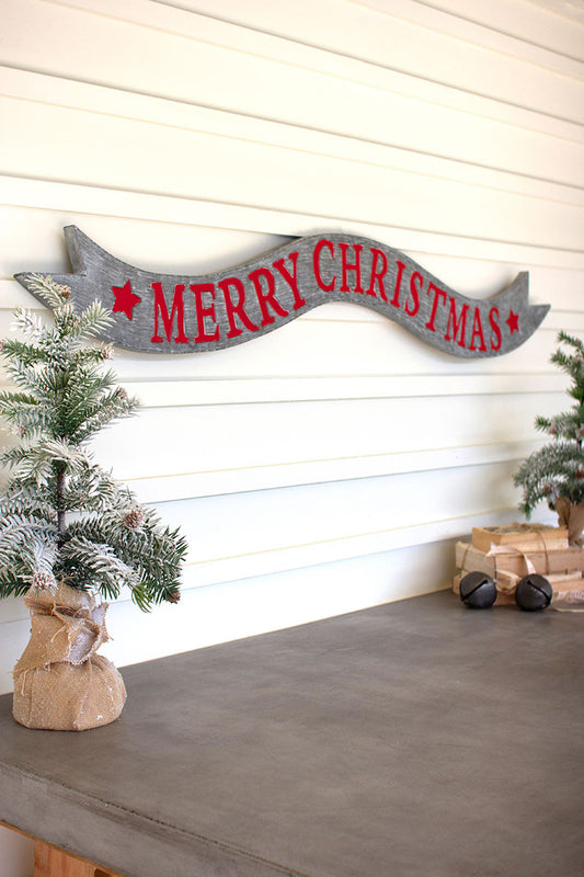 Merry Christmas Metal Wall Decor Holiday Sign | Christmas Gift Farmhouse Christmas - Design Club Home