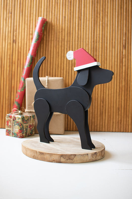 Christmas Dog Holiday Decor | Dog Lovers Gift | Black Labrador  in Santa Hat - Design Club Home