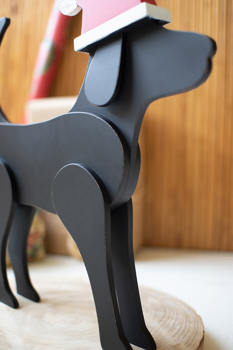 Christmas Dog Holiday Decor | Dog Lovers Gift | Black Labrador  in Santa Hat - Design Club Home