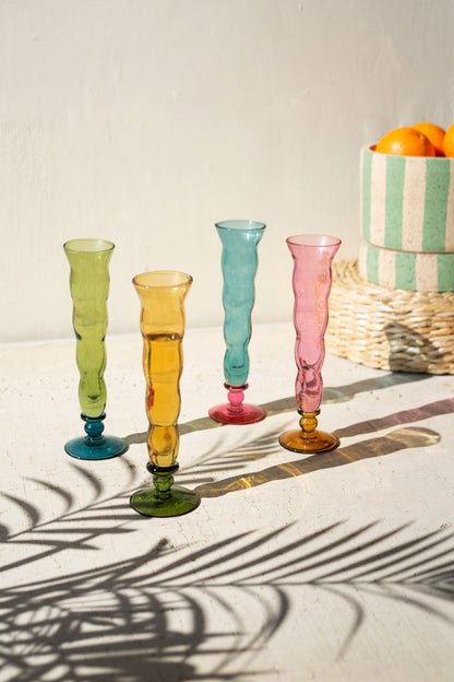 Colorful Glass Champagne Glasses