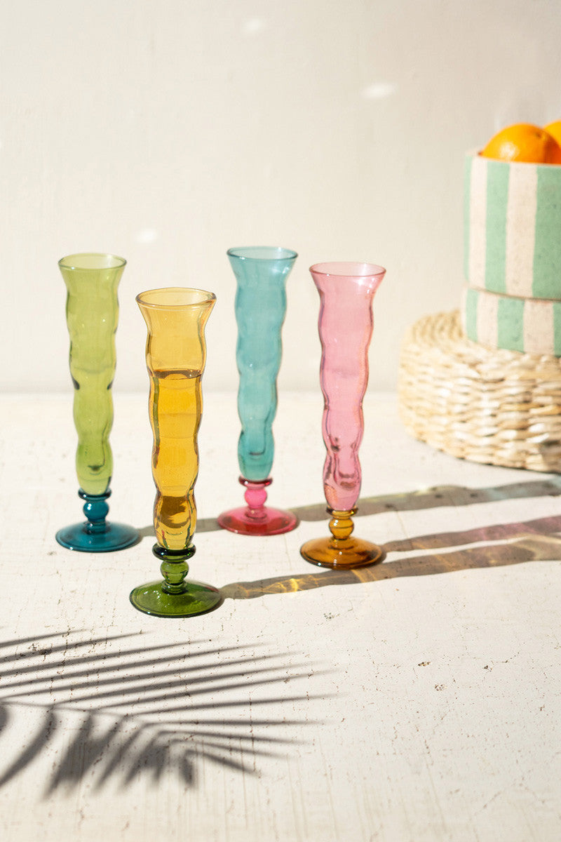 Colorful Glass Champagne Glasses