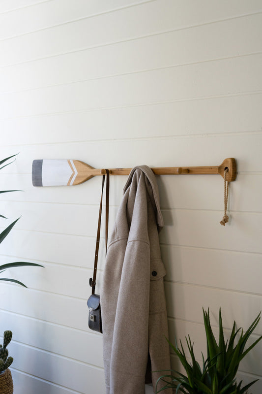 Wall Mount Coat Rack Wooden Paddle Wall Decor - Design Club Home