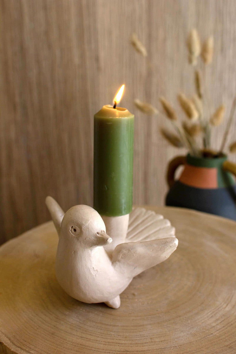Clay Dove Candleholder Set | Wedding Decor | Gift for Home and Holiday - Design Club Home