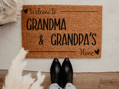 Grandparents Personalized Doormat Custom Grand Parent Welcome Mat from Grandkids - Design Club Home