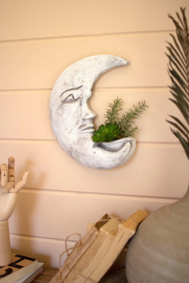 Clay Moon Wall Planter Decor Gifts - Design Club Home