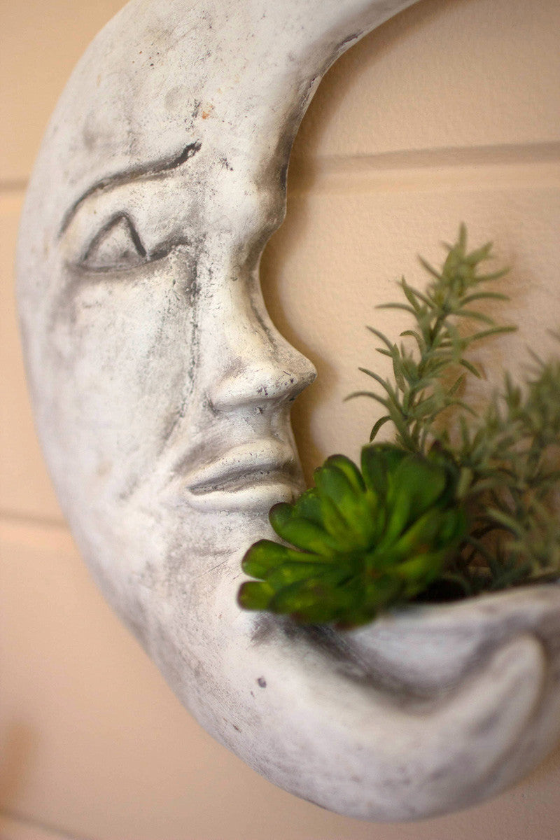 Clay Moon Wall Planter Decor Gifts - Design Club Home