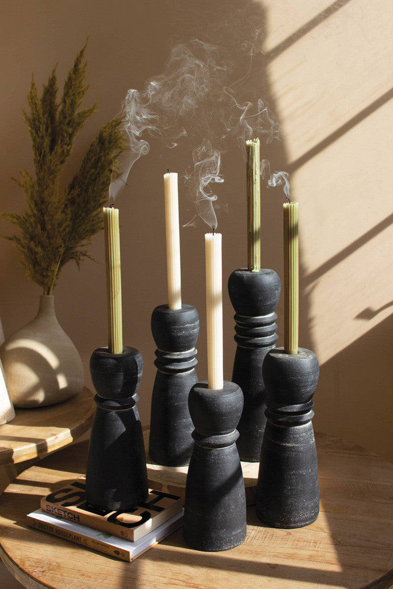 Decorative Black Candleholder Home Decor and Gift Set of 5 - Design Club Home