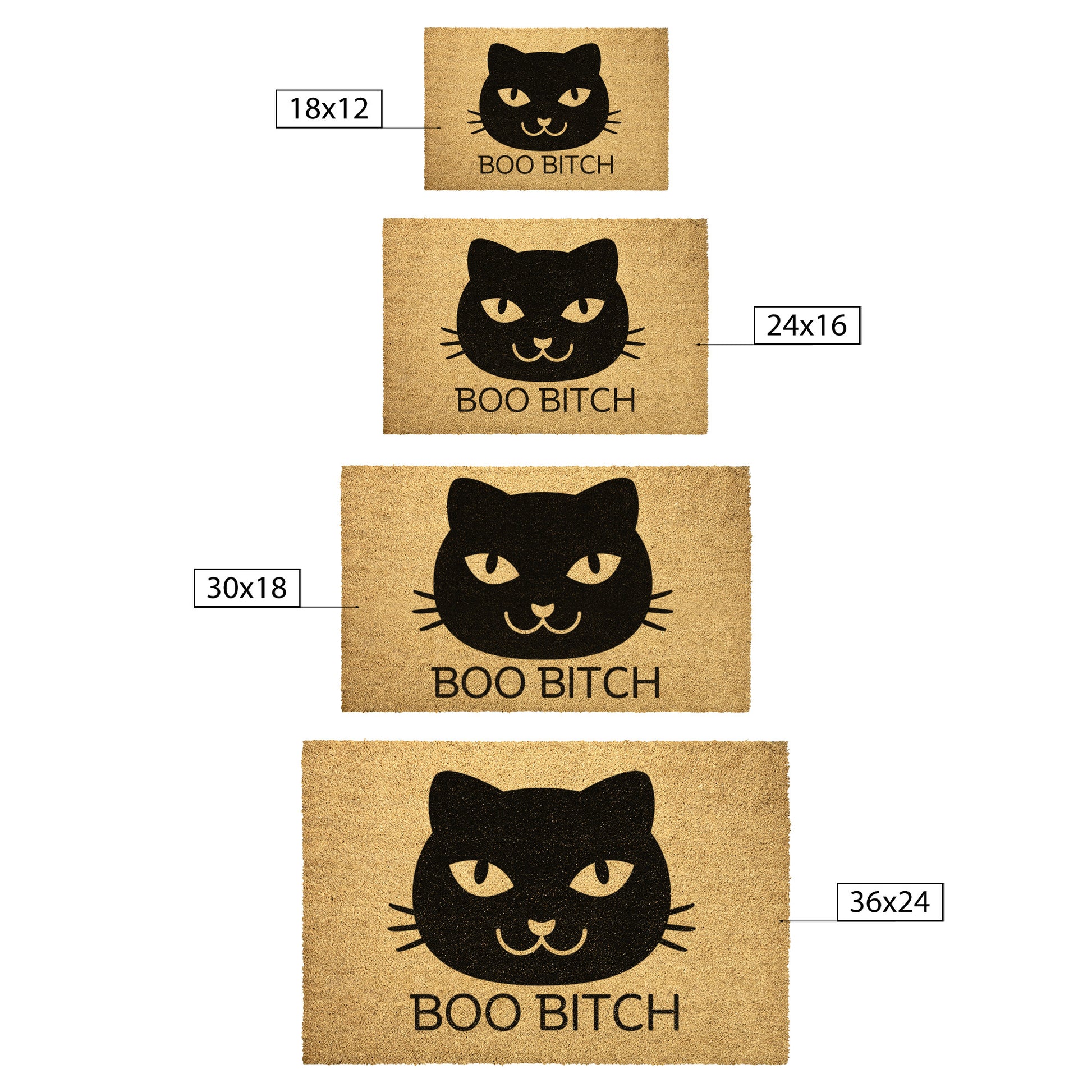 Halloween Doormat Funny Black Cat Welcome Door Mat - Design Club Home