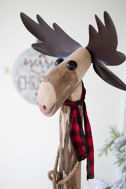 Tall Christmas Moose Holiday 5 Ft. Decoration - Holiday Farmhouse Front Porch - Home Gifts - Design Club Home