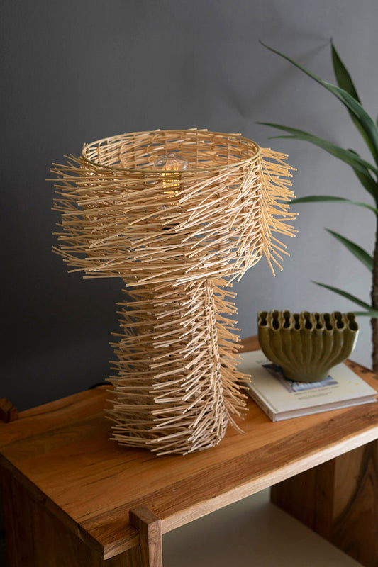 Cane Table Lamp with Cane Shade