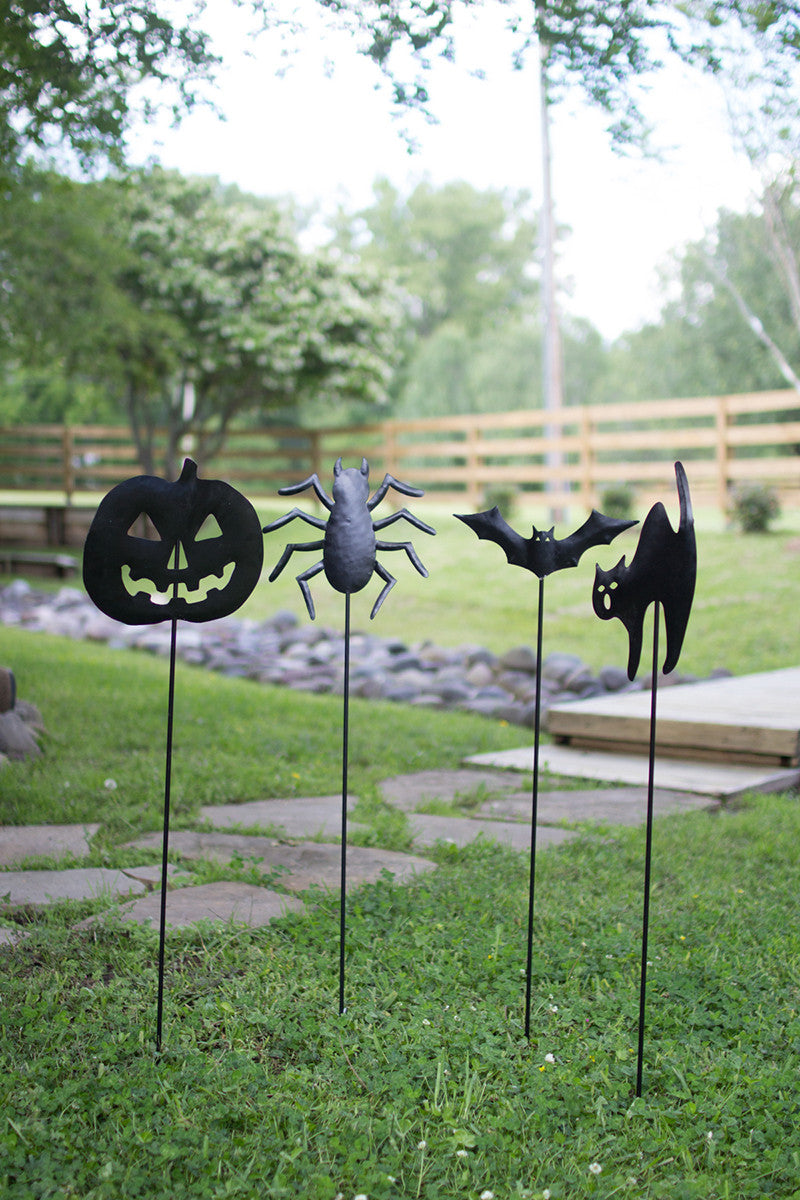 Metal Halloween Yard Art set of 4 | Halloween Garden Decor - Design Club Home