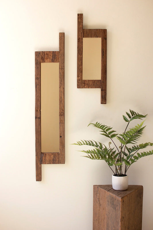 Recycled Wood Mirror Set
