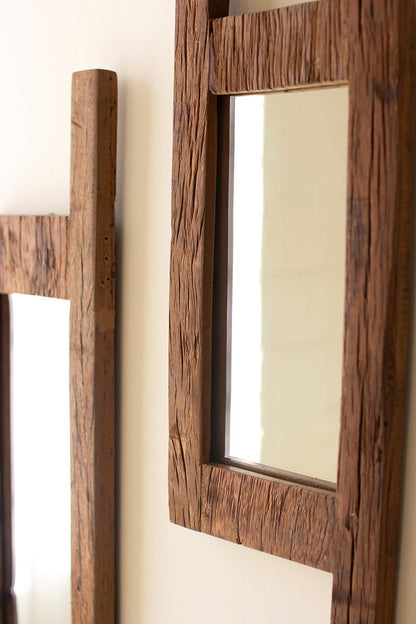 Recycled Wood Mirror Set
