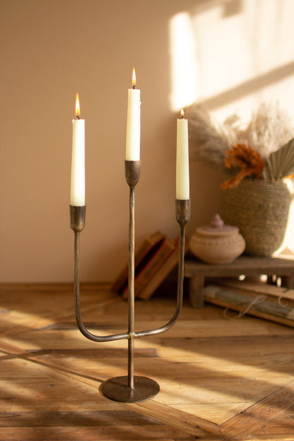 Metal Candleholder 3 Tiered Candelabra - Tablescape - Tabletop- Wedding Decor - Holiday - Design Club Home