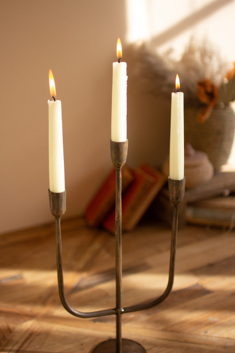 Metal Candleholder 3 Tiered Candelabra - Tablescape - Tabletop- Wedding Decor - Holiday - Design Club Home