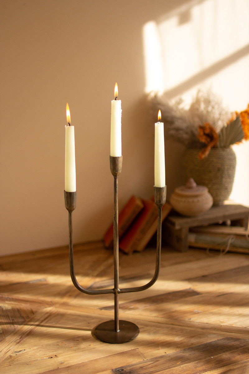 Metal Candleholder 3 Tiered Candelabra - Tablescape - Tabletop- Wedding Decor - Holiday - Design Club Home