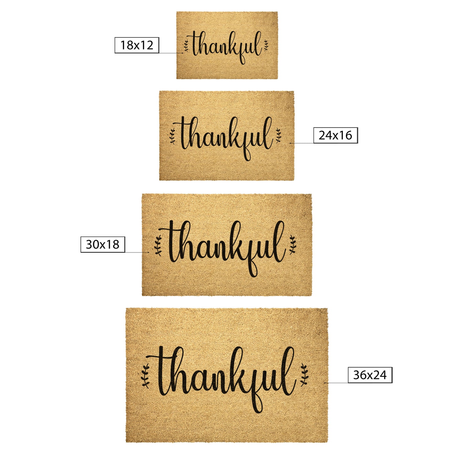 Thankful Doormat Fall Welcome Mat Thanksgiving Front Door Decoration - Design Club Home