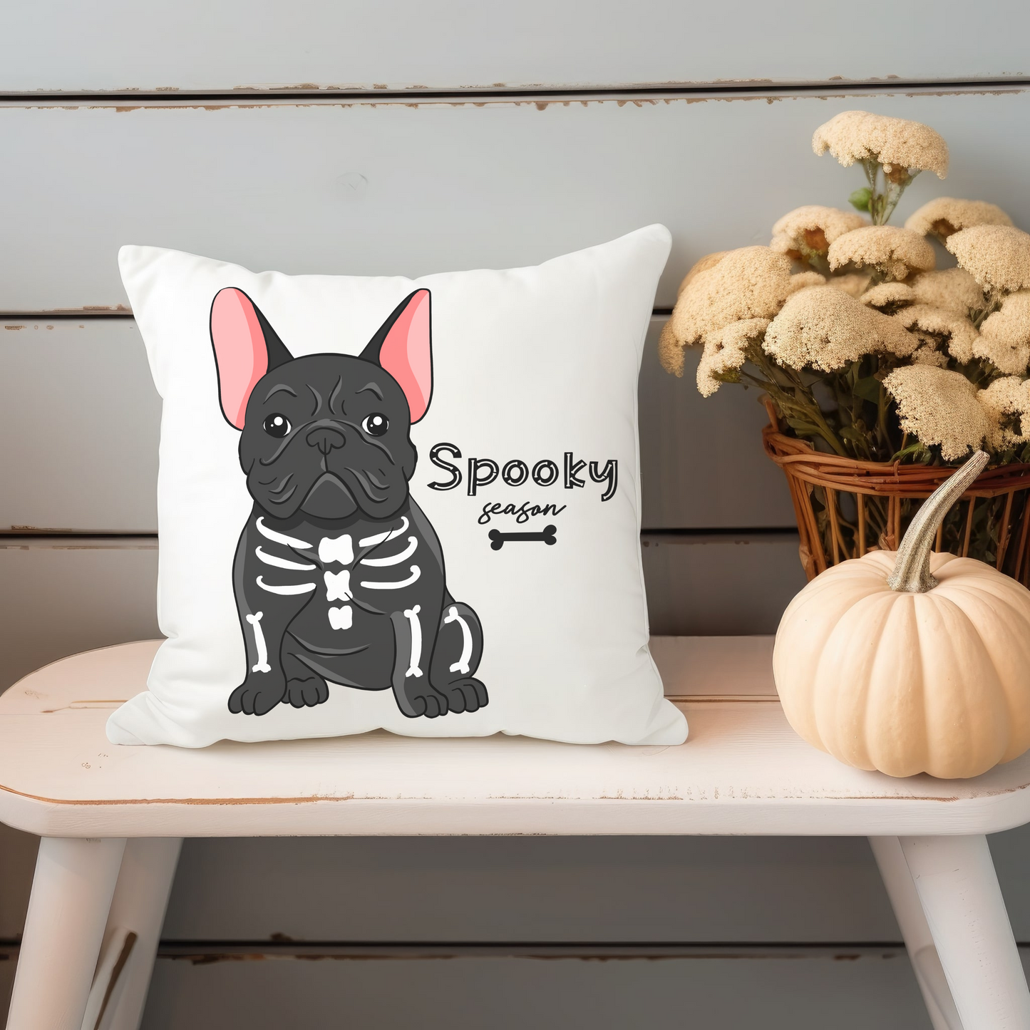 Halloween Frenchie Throw Pillow Dog Lovers Gift