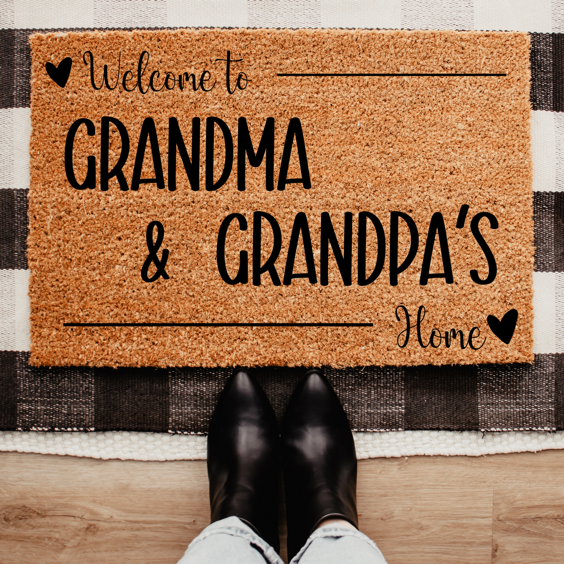 Grandparents Personalized Doormat Custom Grand Parent Welcome Mat from Grandkids - Design Club Home