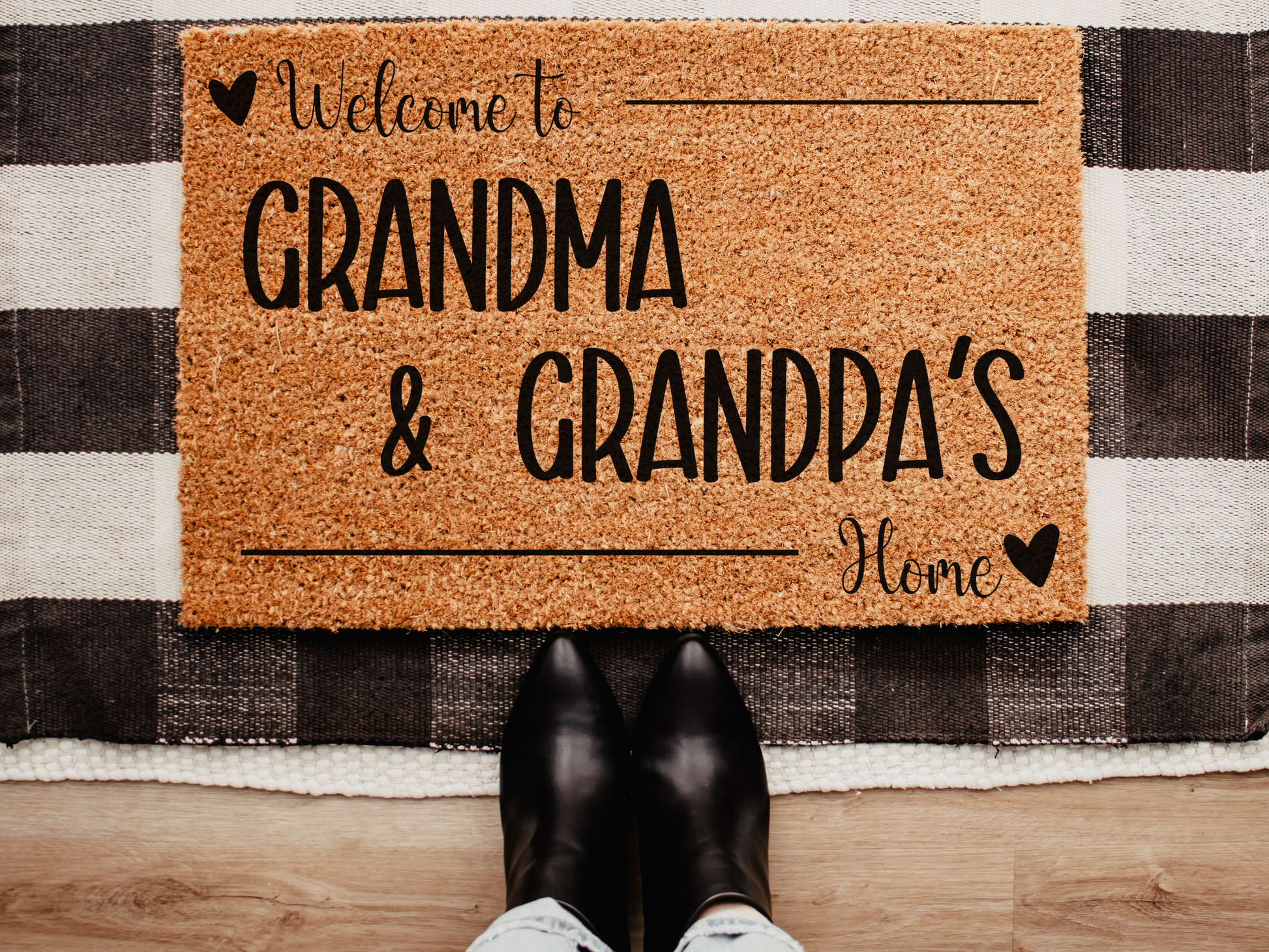 Grandparents Personalized Doormat Custom Grand Parent Welcome Mat from Grandkids - Design Club Home