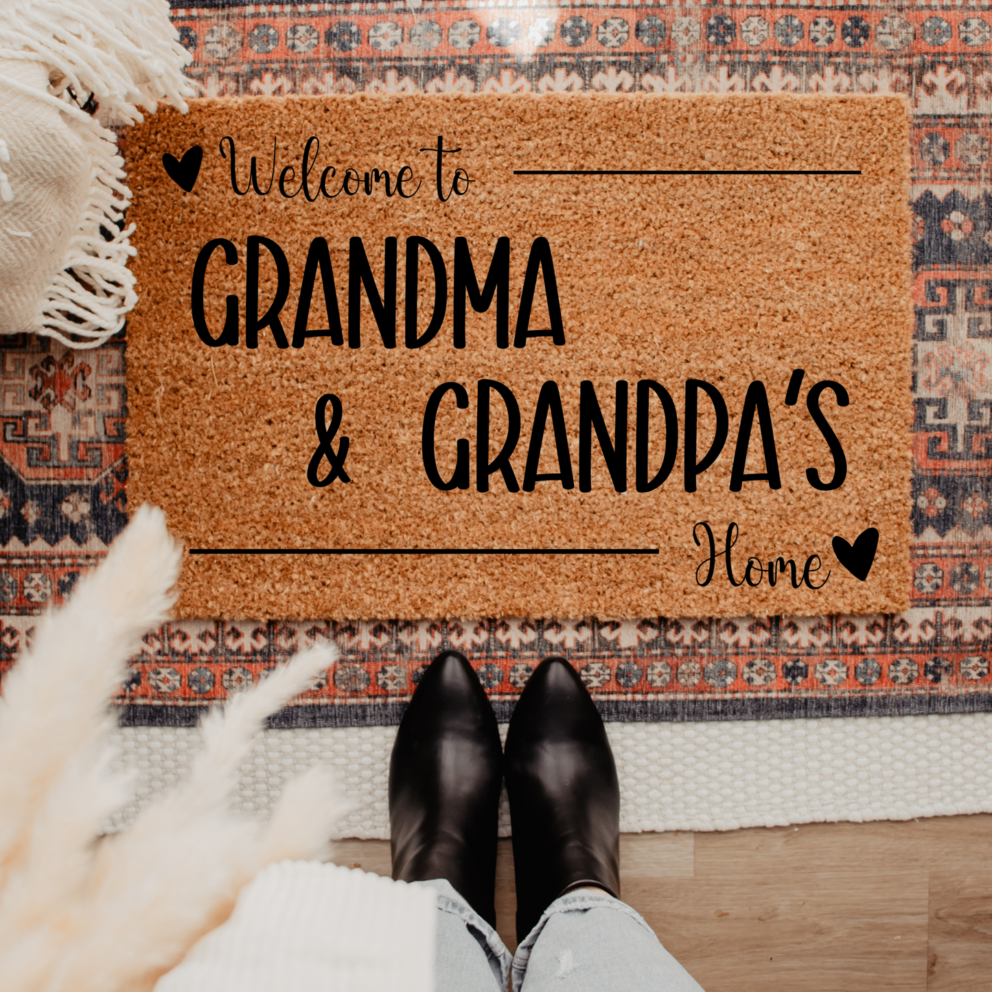 Grandparents Personalized Doormat Custom Grand Parent Welcome Mat from Grandkids - Design Club Home