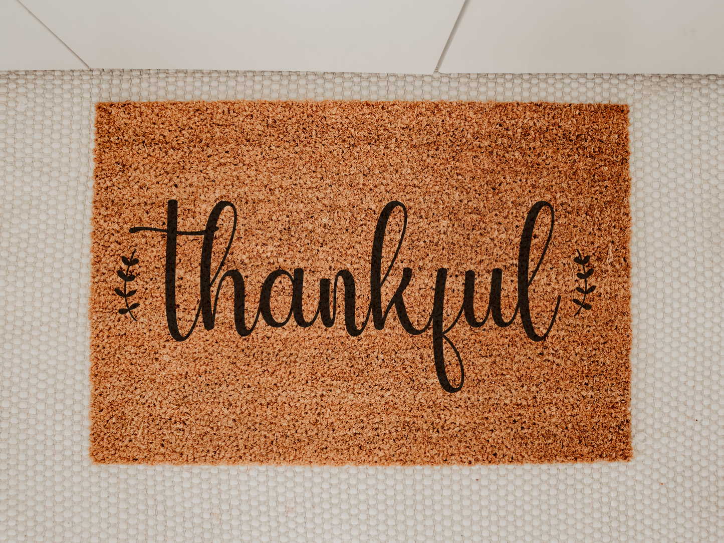 Thankful Doormat Fall Welcome Mat Thanksgiving Front Door Decoration - Design Club Home