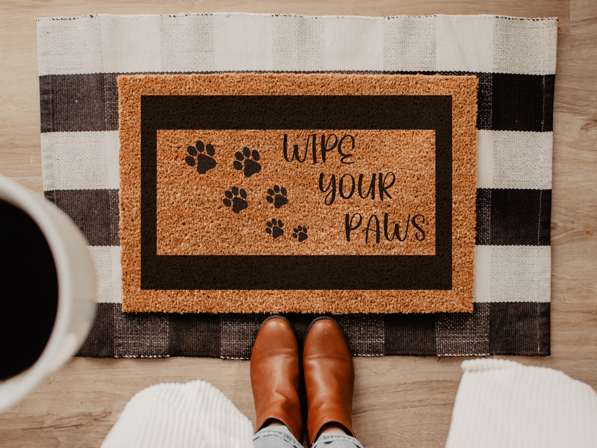 Funny Doormat Welcome Dog and Cat Lovers Housewarming Wedding GIft - Design Club Home